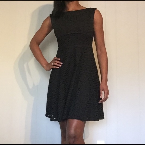 LOFT black eyelet dress 0P - Picture 1 of 9